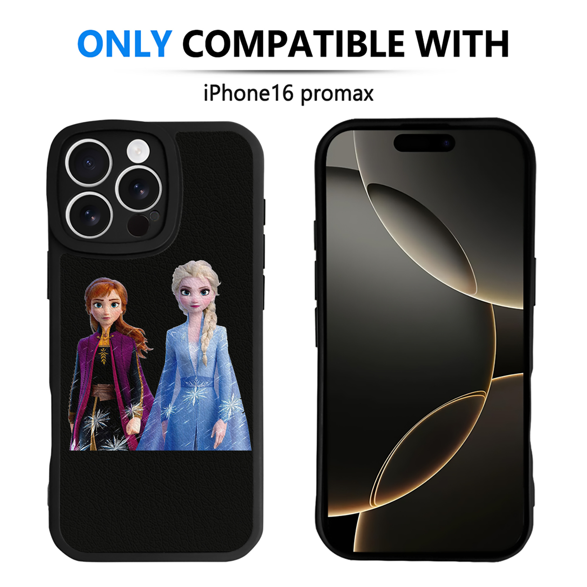 （画像用） アナと雪の女王 アンナ エルサ Frozen Anna Elsa 【iPhone 16シリーズ対応】シリコンスマホケース（レザー調） 材質：シリコン